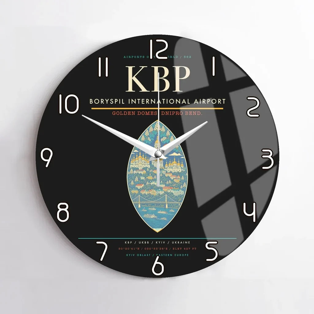 Boryspil International Airport KBP Wall-Clock No-Frame - Black