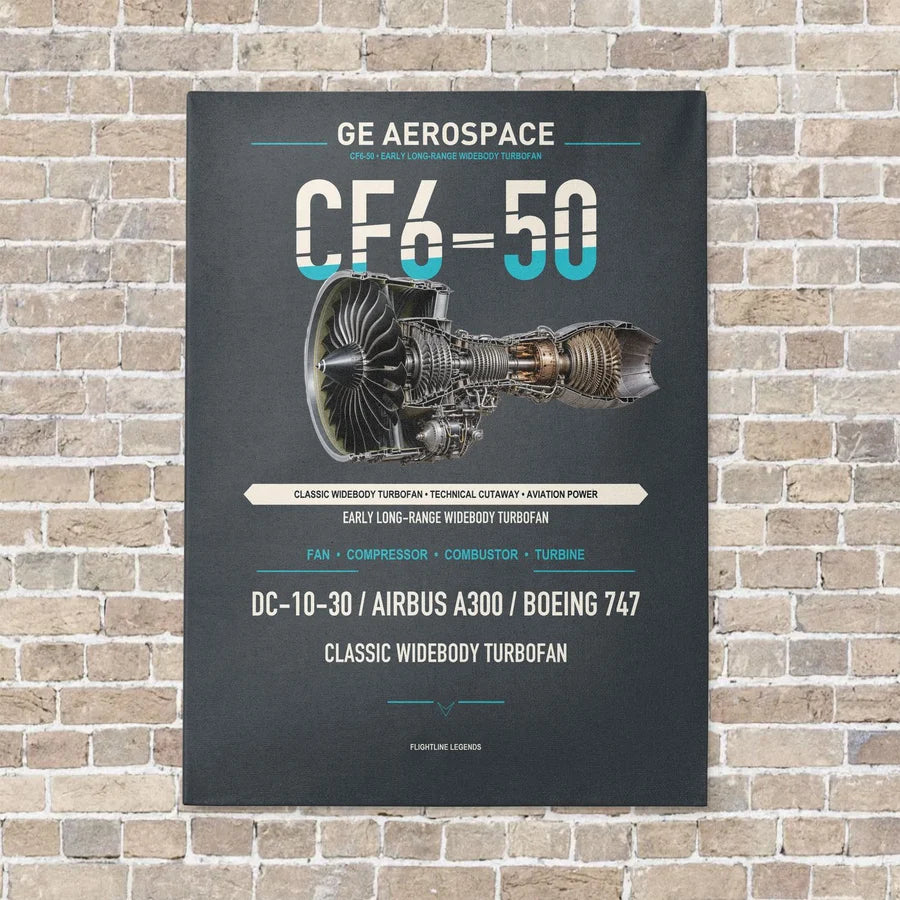 CF6-50 vertical canvas print - no frame - gray background