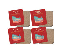 Thumbnail for Gander International Airport (YQX) design on red 4 pieces set coaster