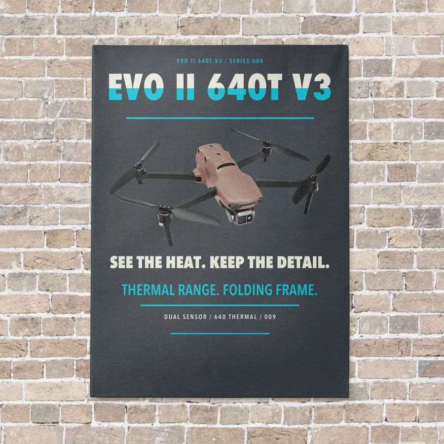 Autel EVO II Dual 640T V3 vertical canvas print - no frame - gray background