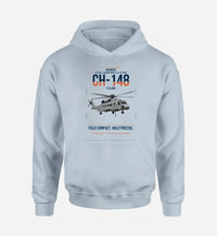 Thumbnail for Sikorsky CH-148 Cyclone design on light blue double-side hoodie, single-side print