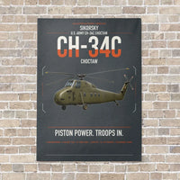 Thumbnail for Sikorsky CH-34C Choctaw vertical canvas print - no frame - gray background