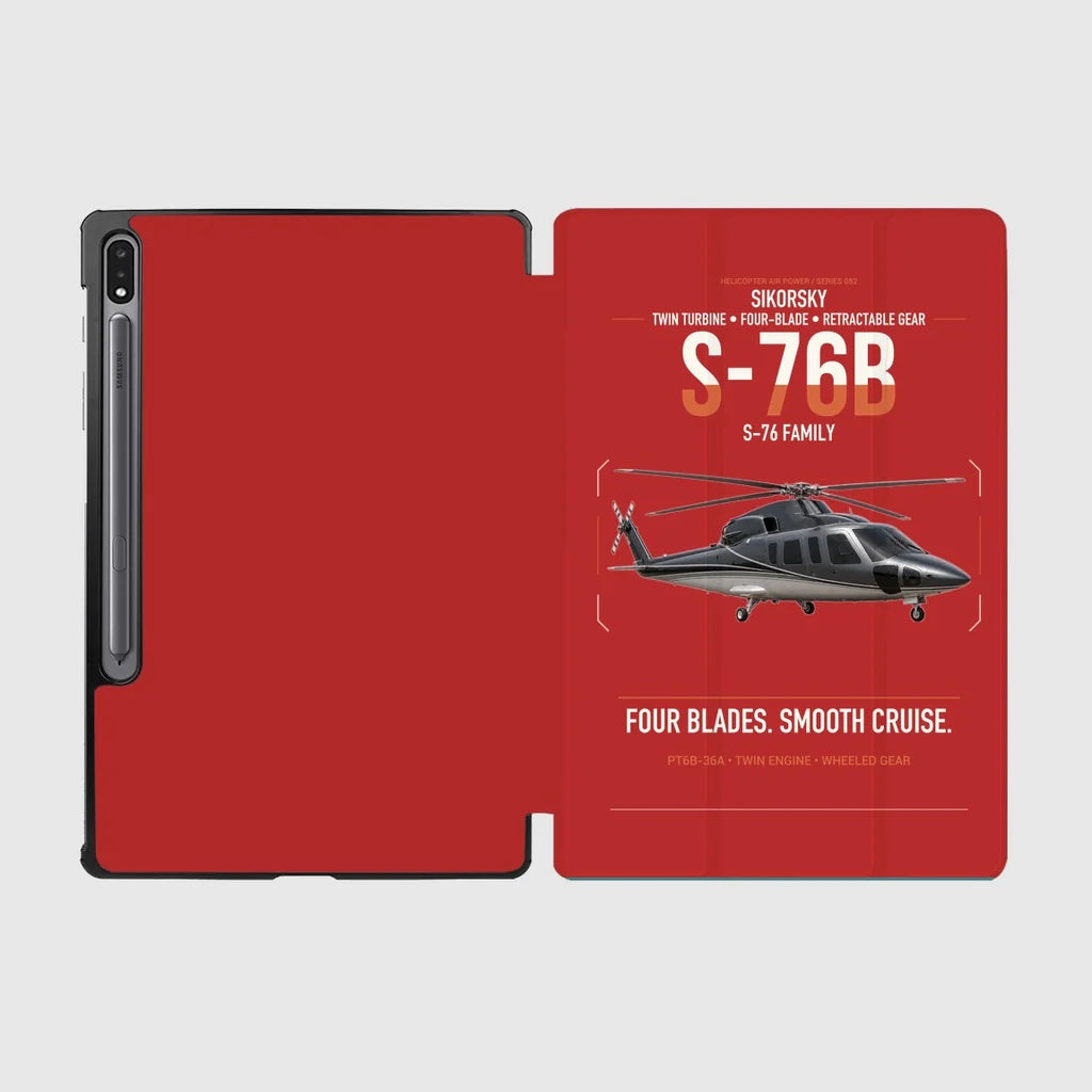 Sikorsky S-76B design on red samsung tablet tablet case