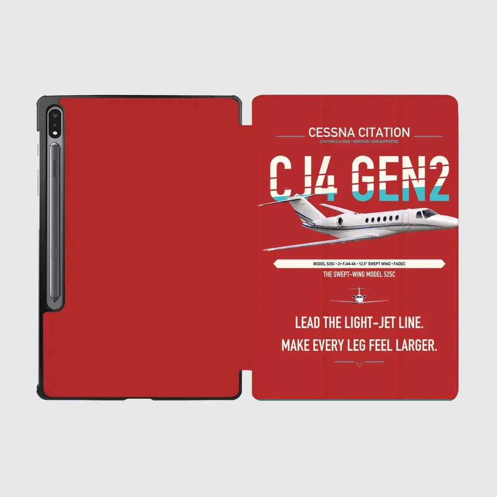 Cessna Citation CJ4 Gen2 design on red samsung tablet tablet case