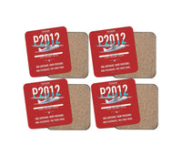 Thumbnail for Tecnam P2012 Traveller design on red 4 pieces set coaster