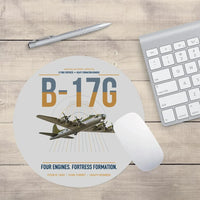 Thumbnail for B-17G Flying Fortress design on light gray round mouse pad