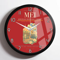 Thumbnail for Meridian Regional Airport (MEI) design on red framed wall clock