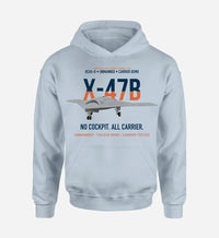 Thumbnail for X-47B UCAS-D design on light blue hoodie single side