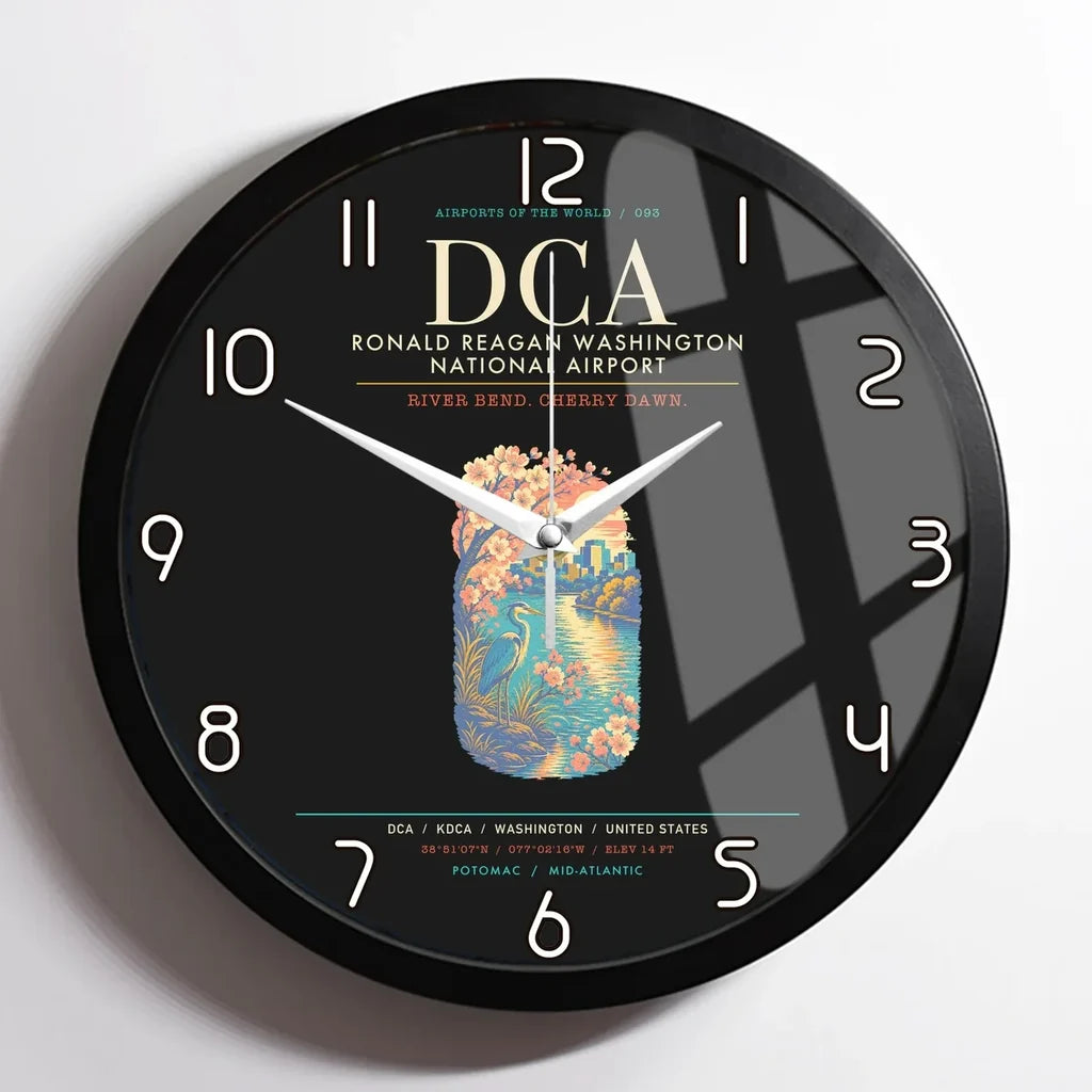 Ronald Reagan Washington National Airport DCA Wall-Clock Framed - Black