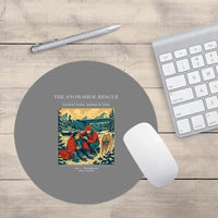 Thumbnail for VINTAGE G4281 - The Snowshoe Rescue - Designed Mouse Pads design on gray round