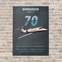 Thumbnail for Bombardier Learjet 70 vertical canvas print - no frame - gray background