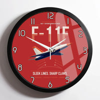Thumbnail for F-11F Tiger design on red framed wall clock