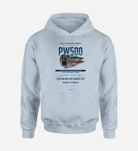 Thumbnail for PW500 design on light blue hoodie single side