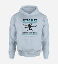 Thumbnail for Freefly Astro Max design on light blue hoodie single side