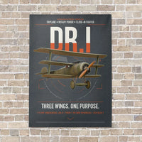 Thumbnail for Fokker Dr.I vertical canvas print - no frame - gray background