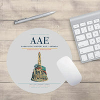 Thumbnail for Rabah Bitat Airport (AAE) design on light gray round mouse pad