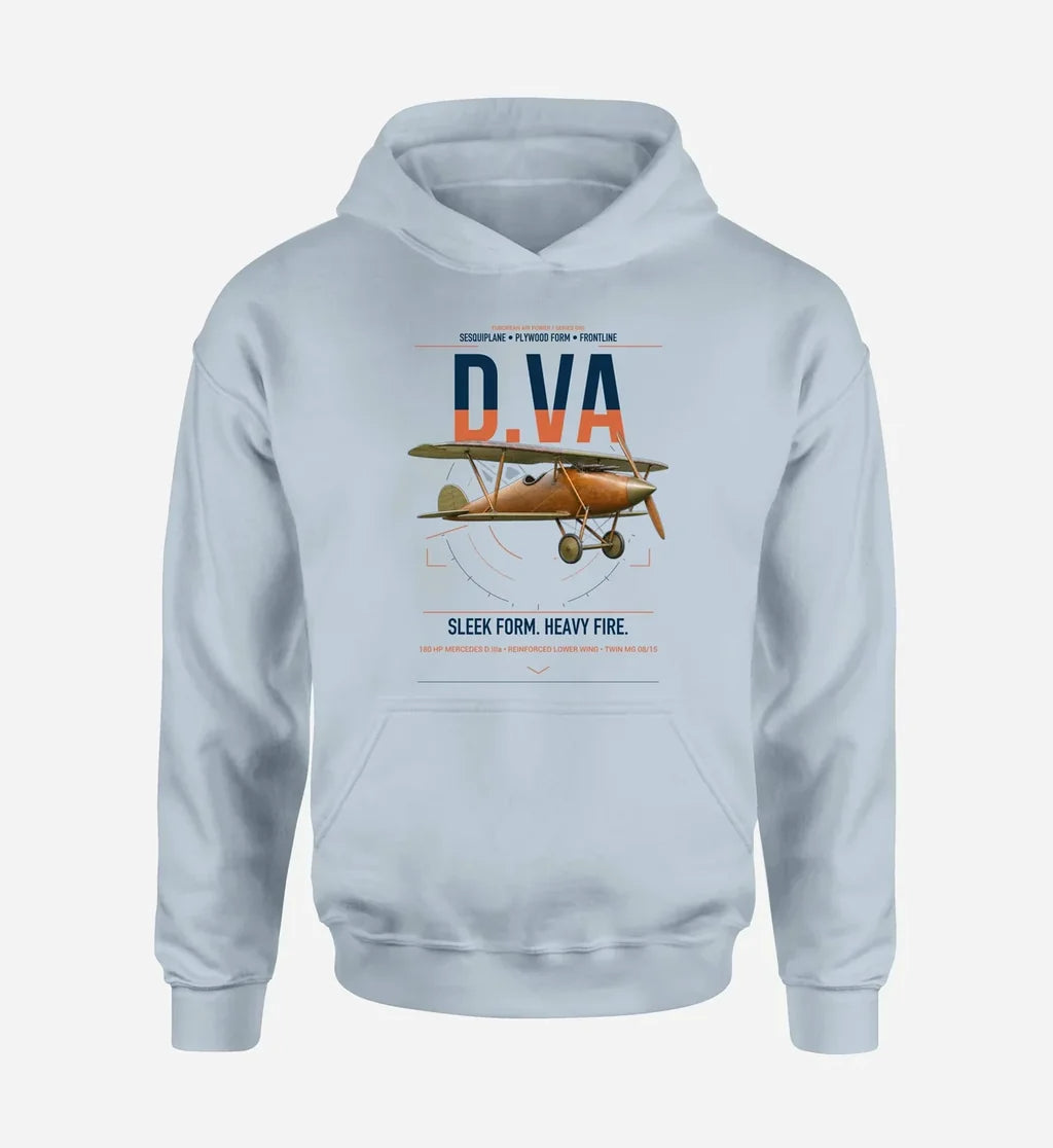 Albatros D.Va design on light blue double-side hoodie, single-side print