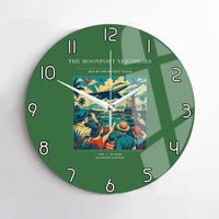 Thumbnail for VINTAGE G4129 - The Moonport Neighbors - Designed Wall Clocks design on green no-frame