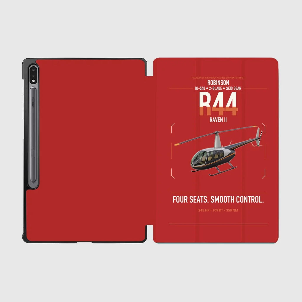 Robinson R44 Raven II design on red samsung tablet tablet case
