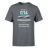 Thumbnail for Beechcraft Bonanza G36 design on gray t-shirt, single-side print