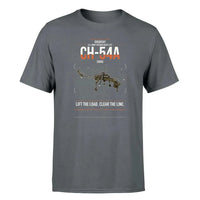Thumbnail for Sikorsky CH-54A Tarhe design on gray t-shirt, single-side print