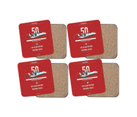 Thumbnail for Fokker 50 design on red 4 pieces set coaster