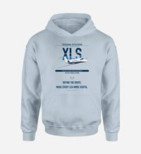 Thumbnail for Cessna Citation XLS design on light blue double-side hoodie, single-side print