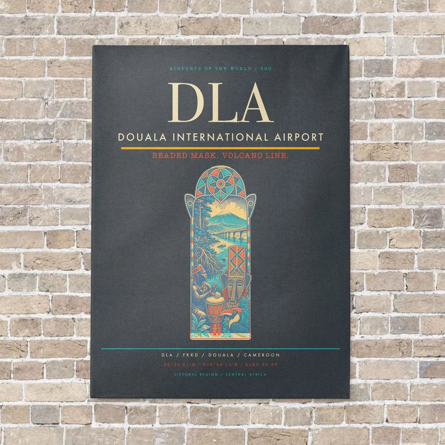 Douala International Airport DLA vertical canvas print - no frame - gray background