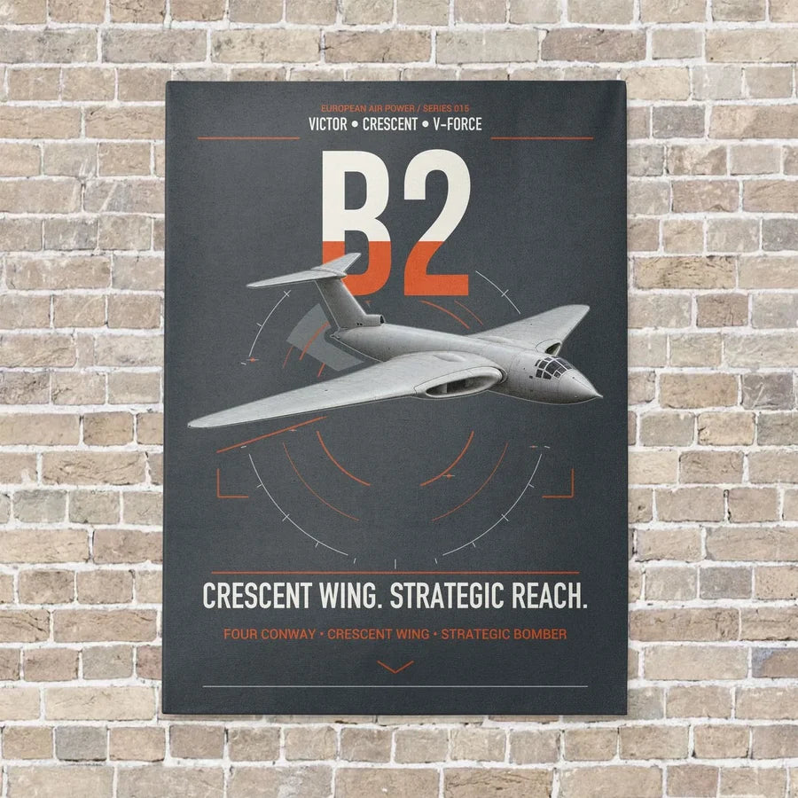 Handley Page Victor B2 vertical canvas print - no frame - gray background