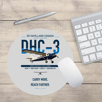 Thumbnail for DHC-3 Otter design on light gray round mouse pad