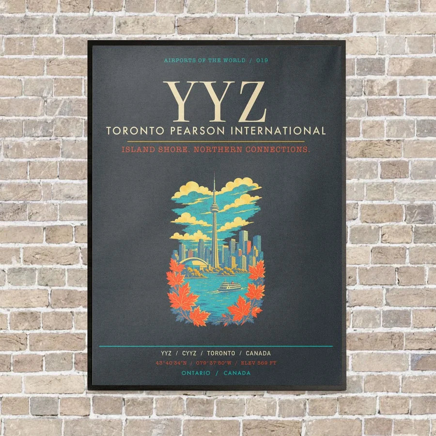 Toronto Pearson International Airport YYZ - Canvas Framed - Gray