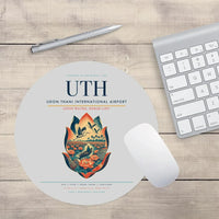 Thumbnail for Udon Thani International Airport (UTH) design on light gray round mouse pad