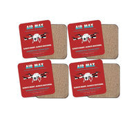 Thumbnail for Percepto Air Max design on red 4 pieces set coaster