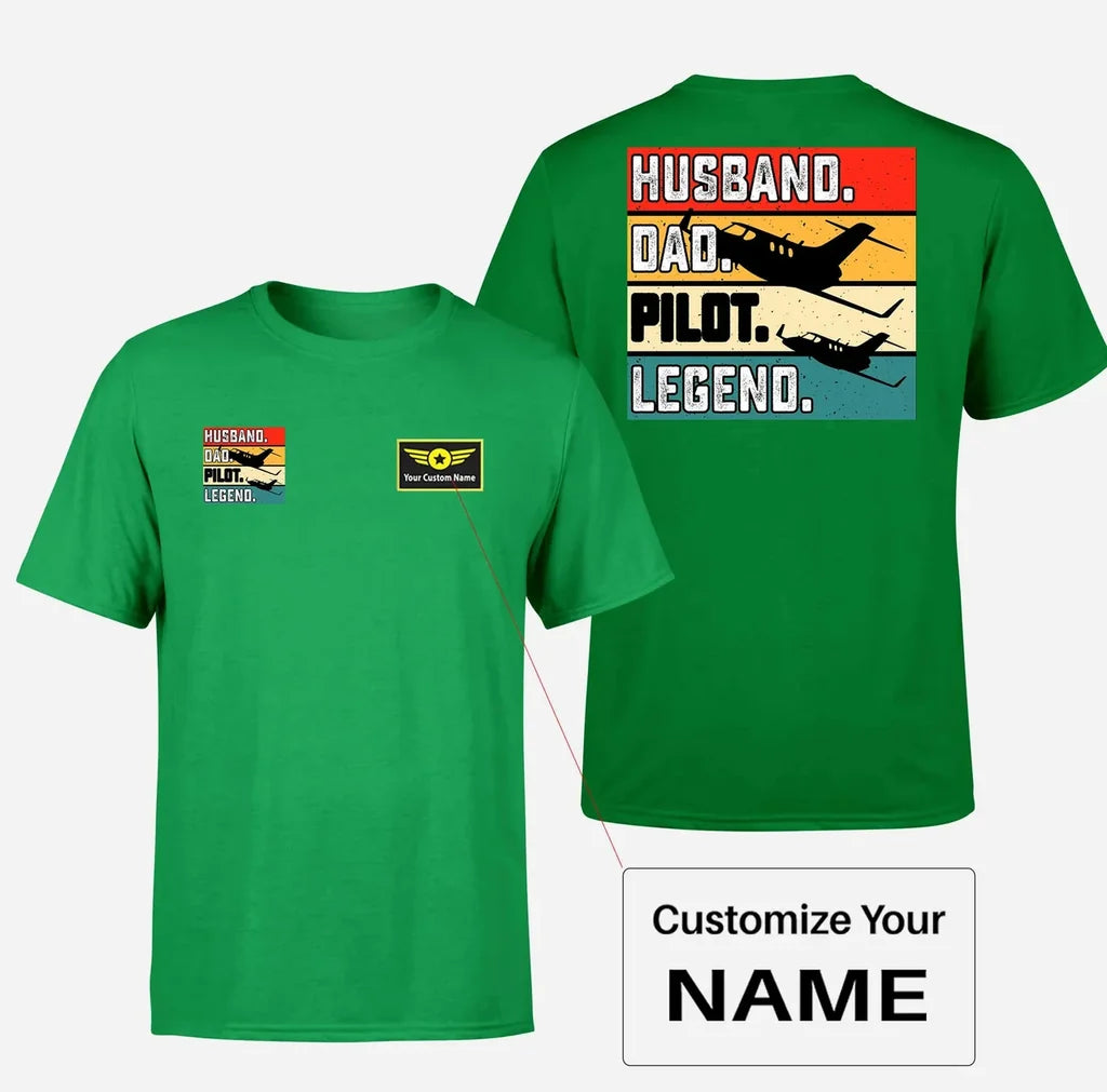 Customisable Husband & Dad & Pilot T-Shirt - view 7