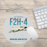 Thumbnail for F2H-4 Banshee design on light gray round mouse pad