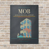 Thumbnail for Mobile Regional Airport MOB vertical canvas print - no frame - gray background