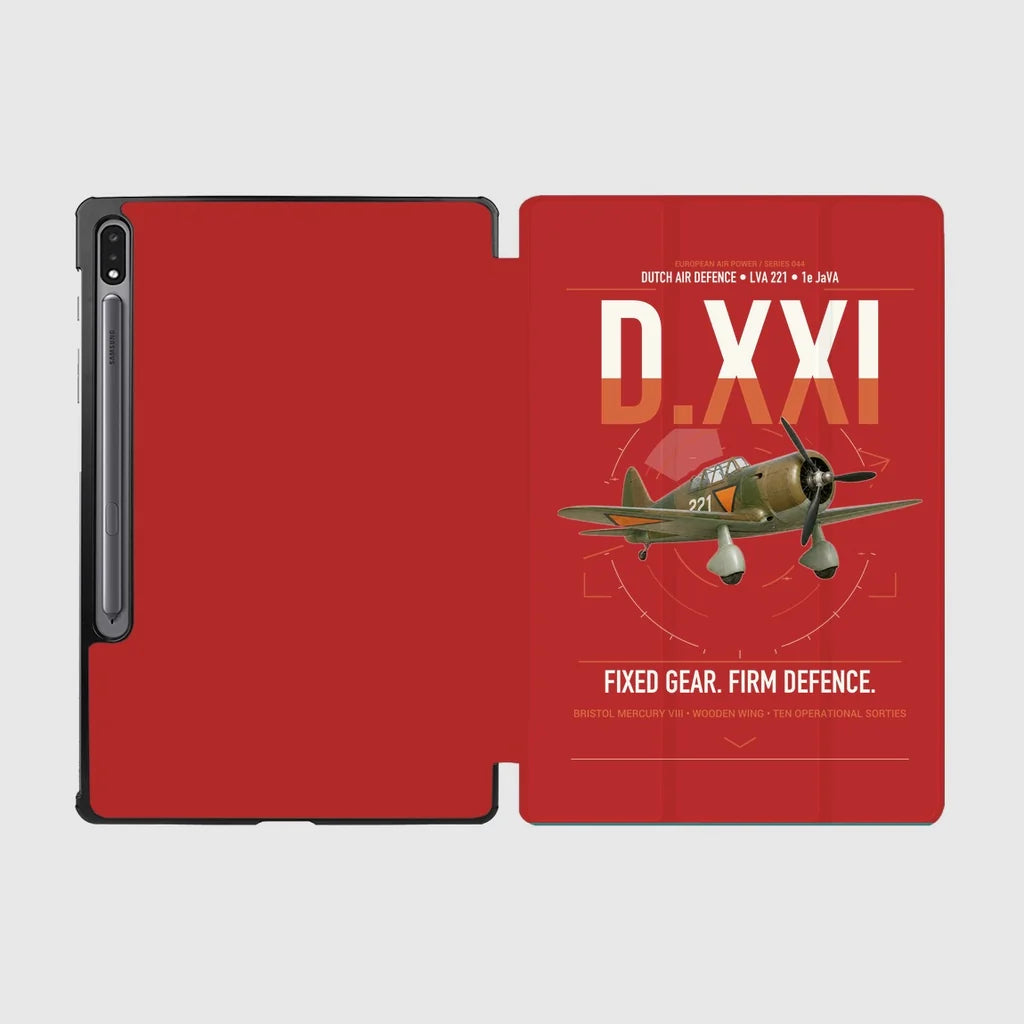 Fokker D.XXI — Dutch LVA aircraft 221 design on red samsung tablet tablet case