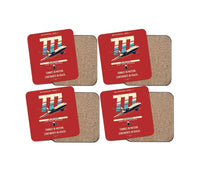 Thumbnail for Boeing 777F design on red 4 pieces set coaster