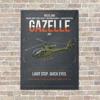 Thumbnail for Westland Gazelle AH1 vertical canvas print - no frame - gray background