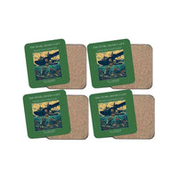 Thumbnail for The Pearl Diver's Lift - Designed Coasters design on green 4-pieces-set