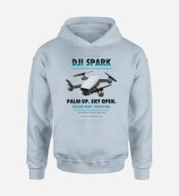 Thumbnail for DJI Spark design on light blue hoodie single side