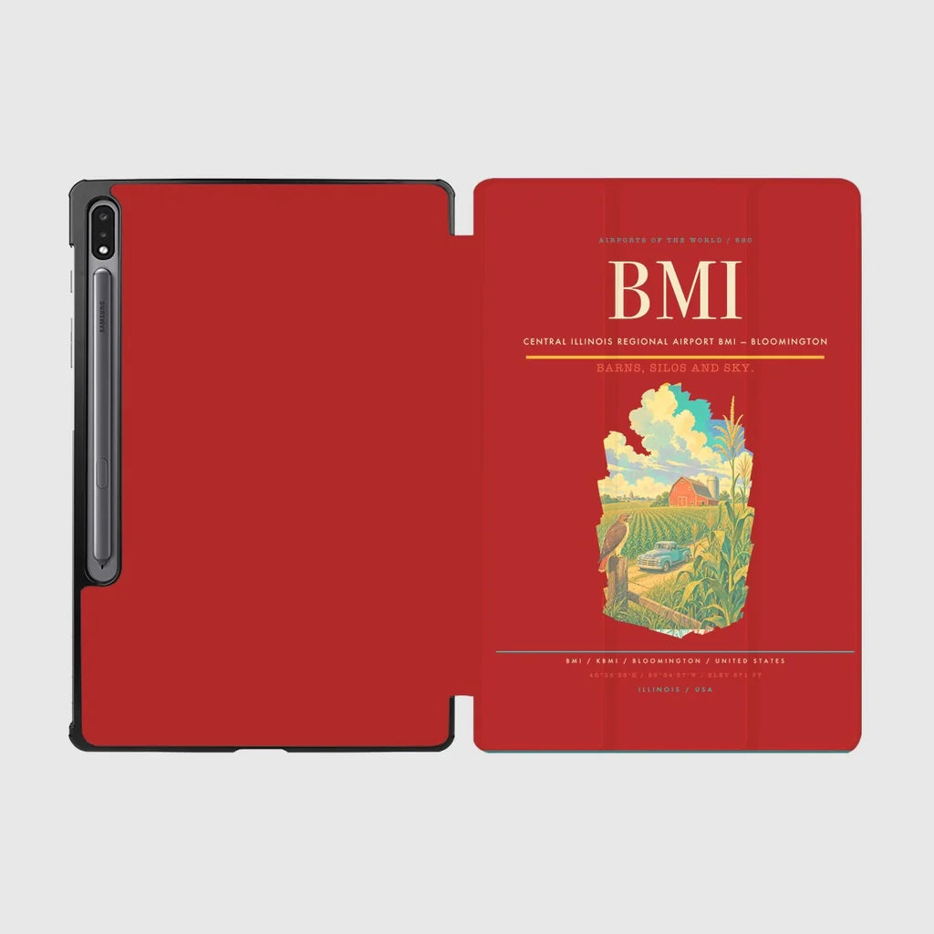 Central Illinois Regional Airport (BMI) design on red samsung tablet tablet case