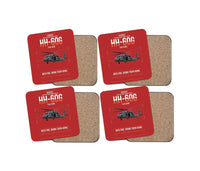 Thumbnail for Sikorsky HH-60G Pave Hawk design on red 4 pieces set coaster