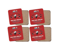 Thumbnail for DJI Air 3 design on red 4 pieces set coaster