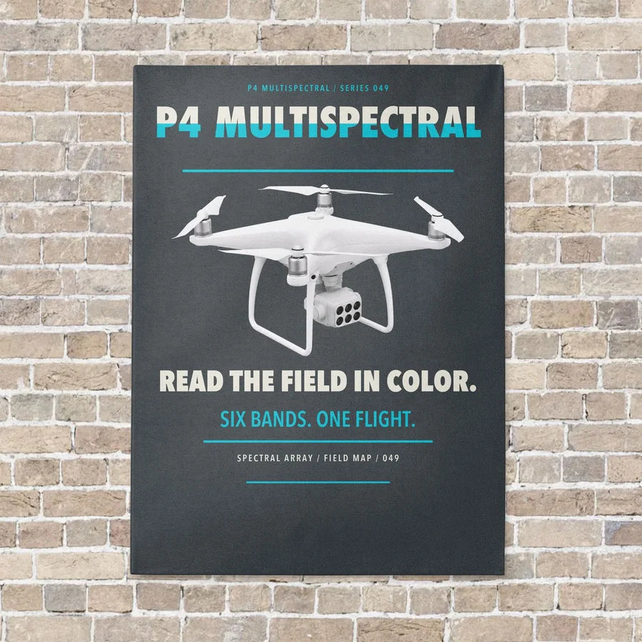DJI P4 Multispectral vertical canvas print - no frame - gray background