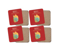 Thumbnail for Reggio Calabria Airport (REG) design on red 4 pieces set coaster