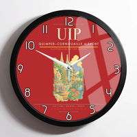 Thumbnail for Quimper–Cornouaille Airport (UIP) design on red framed wall clock