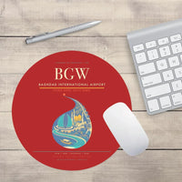 Thumbnail for Baghdad International Airport BGW Mouse-Pad Round - Red