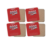 Thumbnail for Bombardier Global 8000 design on red 4 pieces set coaster