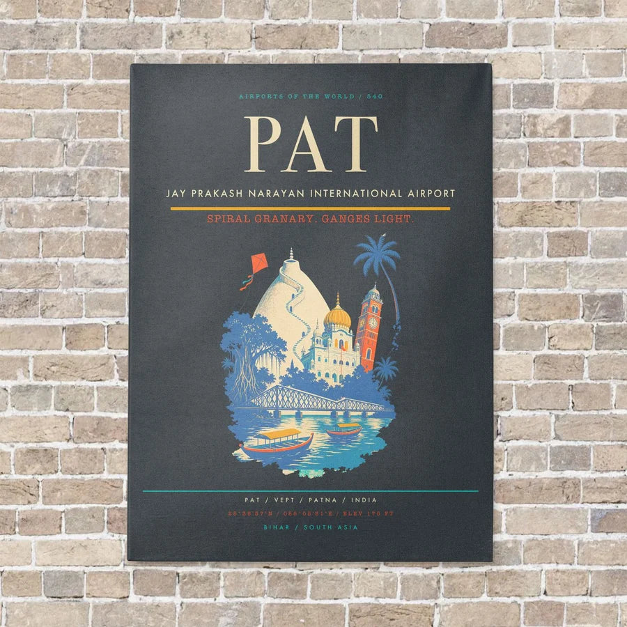 Jay Prakash Narayan International Airport PAT vertical canvas print - no frame - gray background